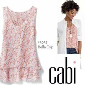 CAbi Bella Pink Floral Sleeveless Tank XL
